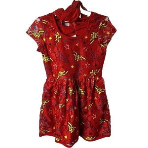 DC Comics Wonder Woman A-Line Playtime Cosplay Dress Headwrap Girls XS (4/5) New